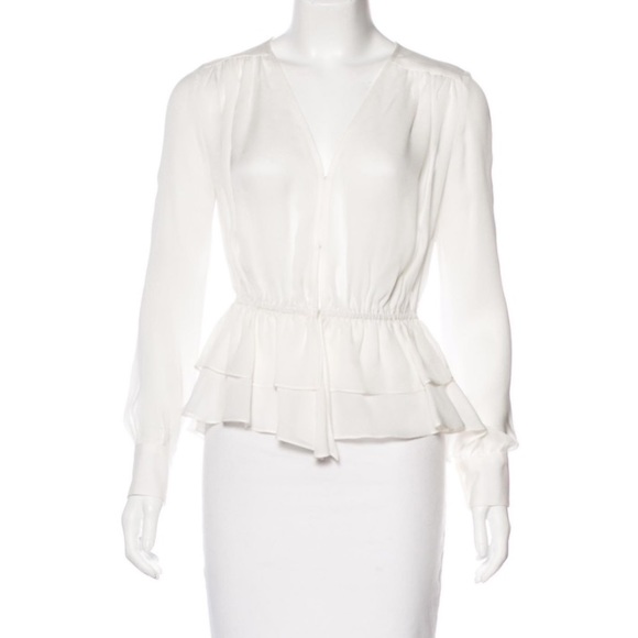 NWT Elle Sasson 100% Silk Blouse - Picture 6 of 8